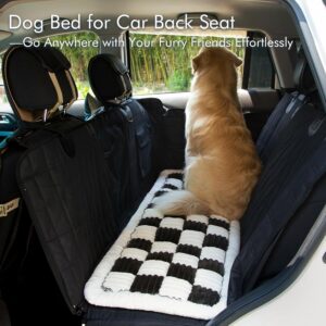 Alternative view of NestlyMoly Dog Bed for Car, Pet Travel Backseat Mat for Vehicle SUV Truck Jeep Automobile, Large Washable Foldable Non-Slip Fuzzy Soft Comfortable Cozy Extender Protector Cover Pad, Black, 24.8x54 in